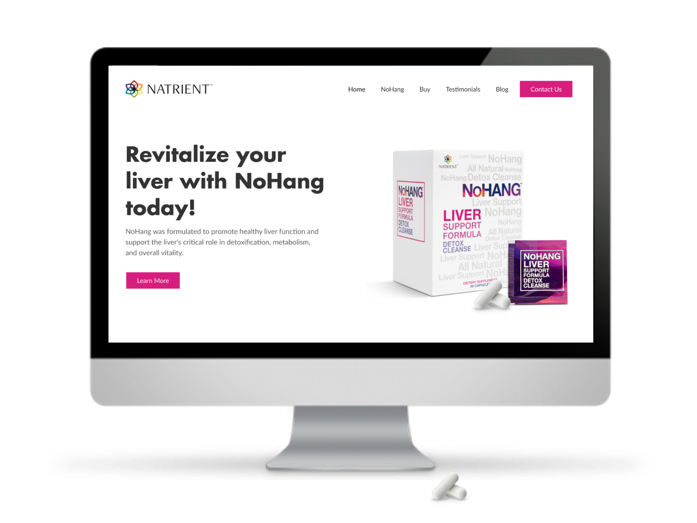 Natrient, NoHang Liver Support Supplement Website Redesign