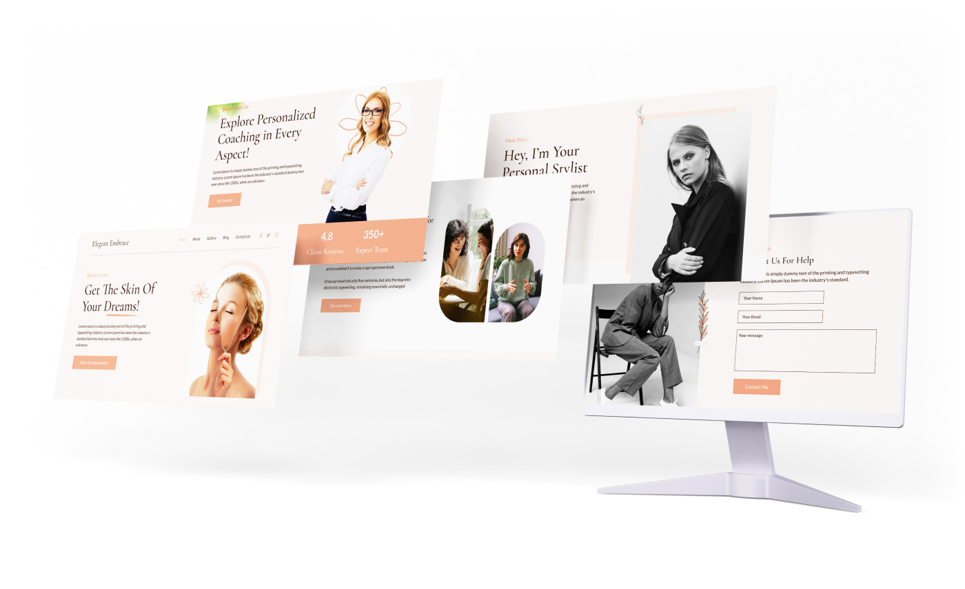 Website UI for Feminine & beauty blog