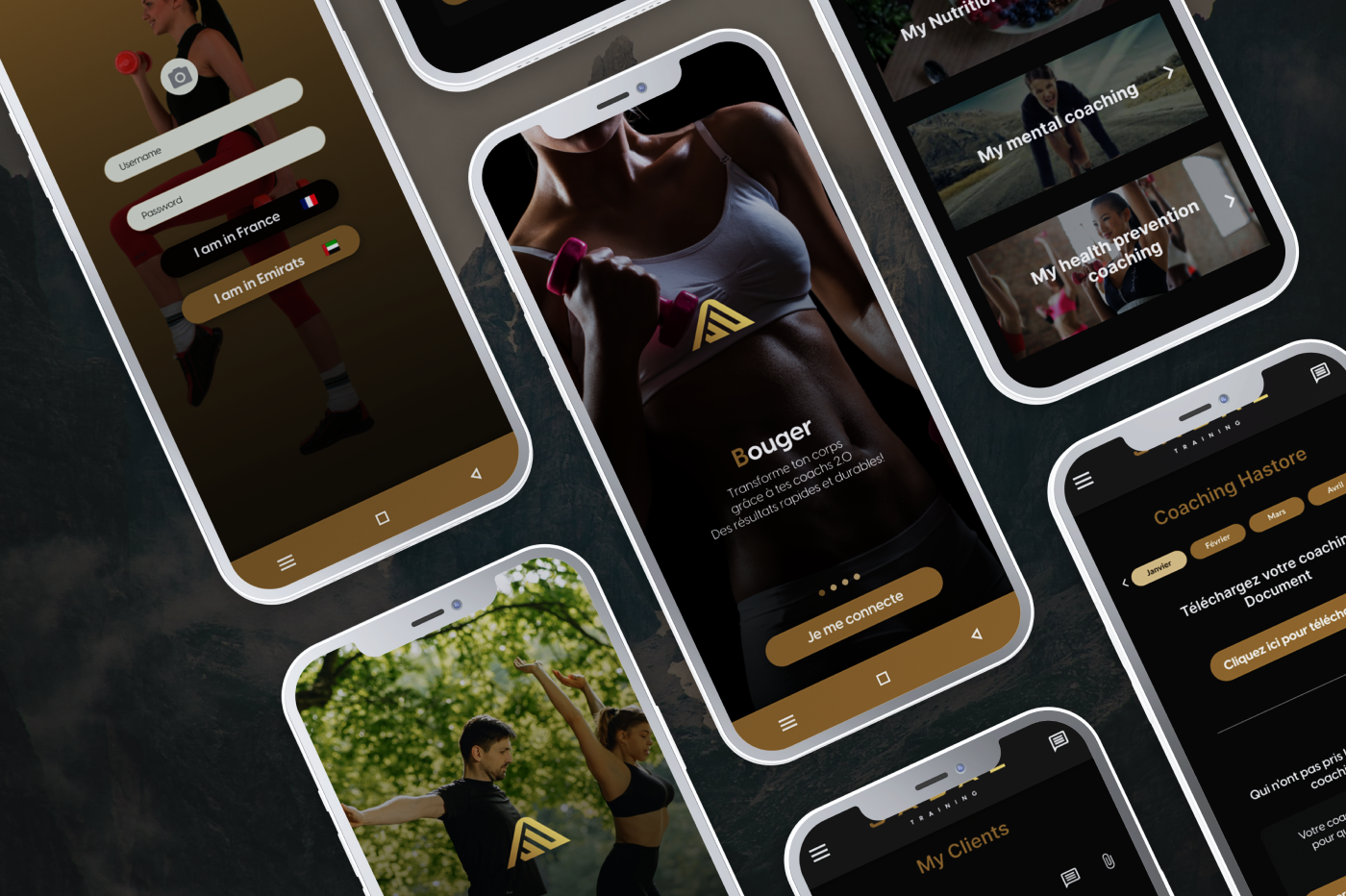 app ui for fitness training app