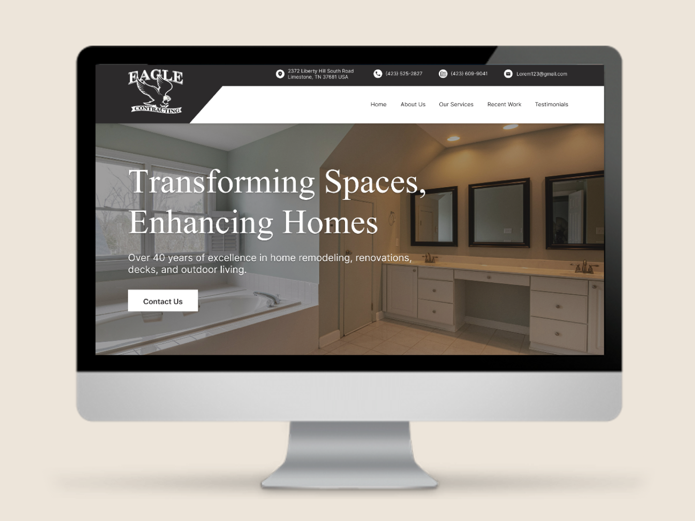 Eagle Contracting, Home Remodeling & Construction website design