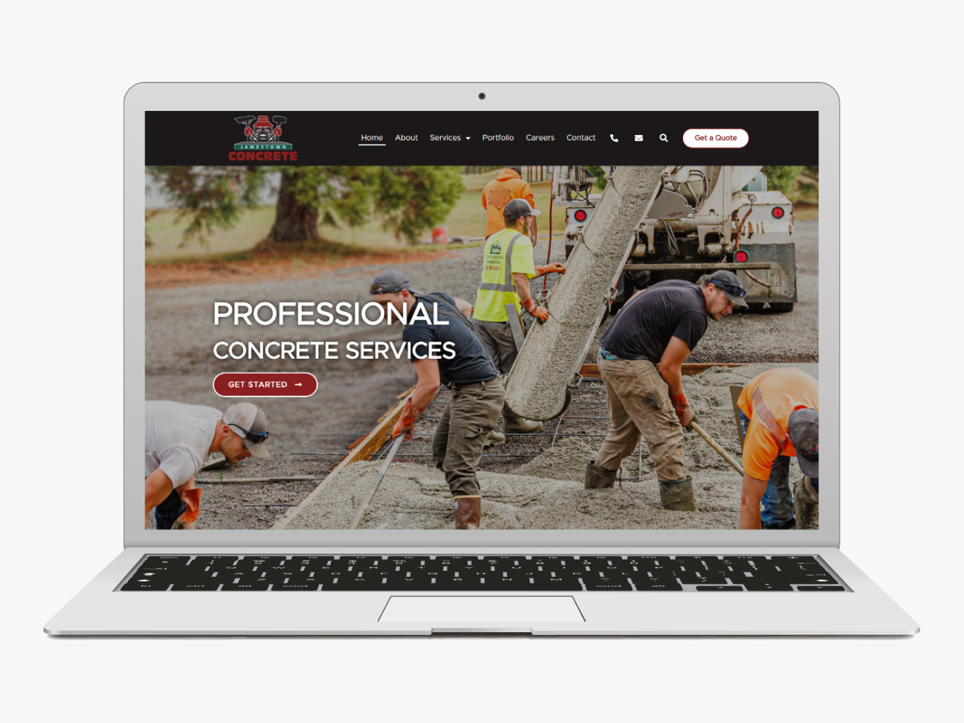 jamestown Concrete website design, construction website design