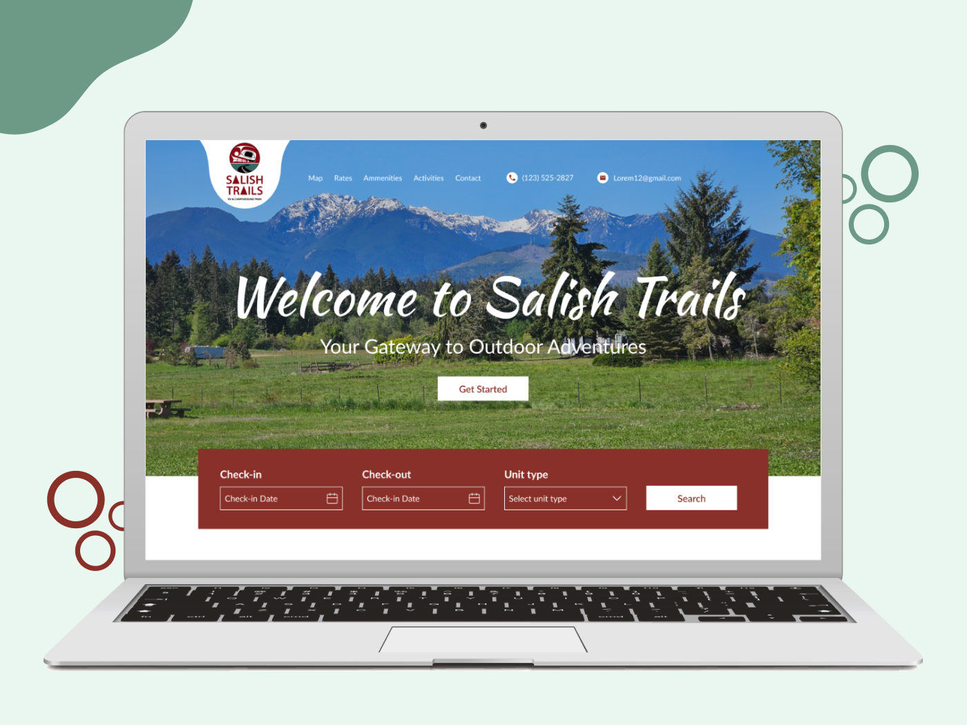 website design for Salish Trails RV & Campground Park